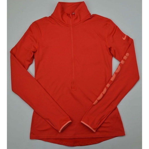 nike women's pro warm half zip long sleeve shirt